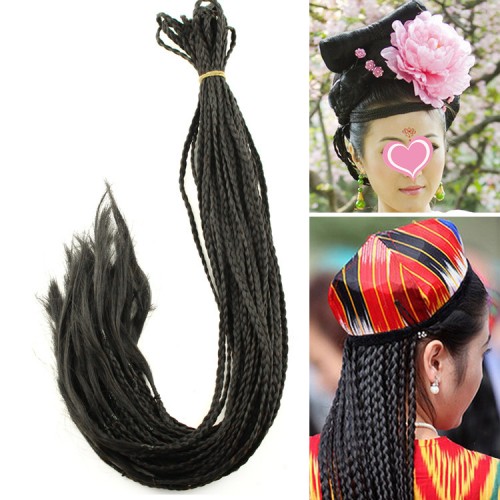 Women's girl chinese folk dance hair braids fairy princess ancient traditional dance cosplay hair accessories